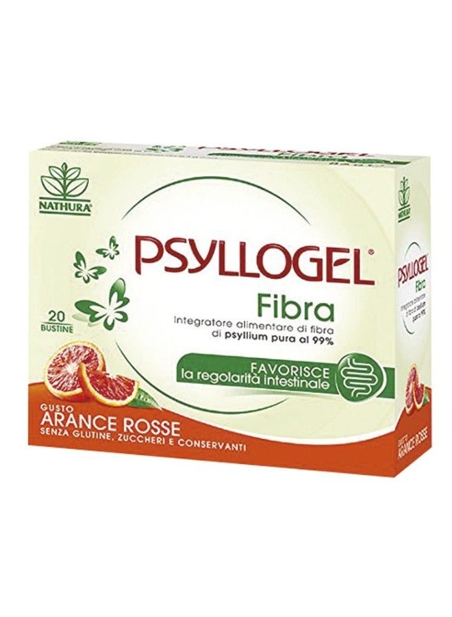 Psyllogel Fibra Psyllium Husk Fiber Sachets For Bowel Regularity, Blood Orange, Pack of 20's
