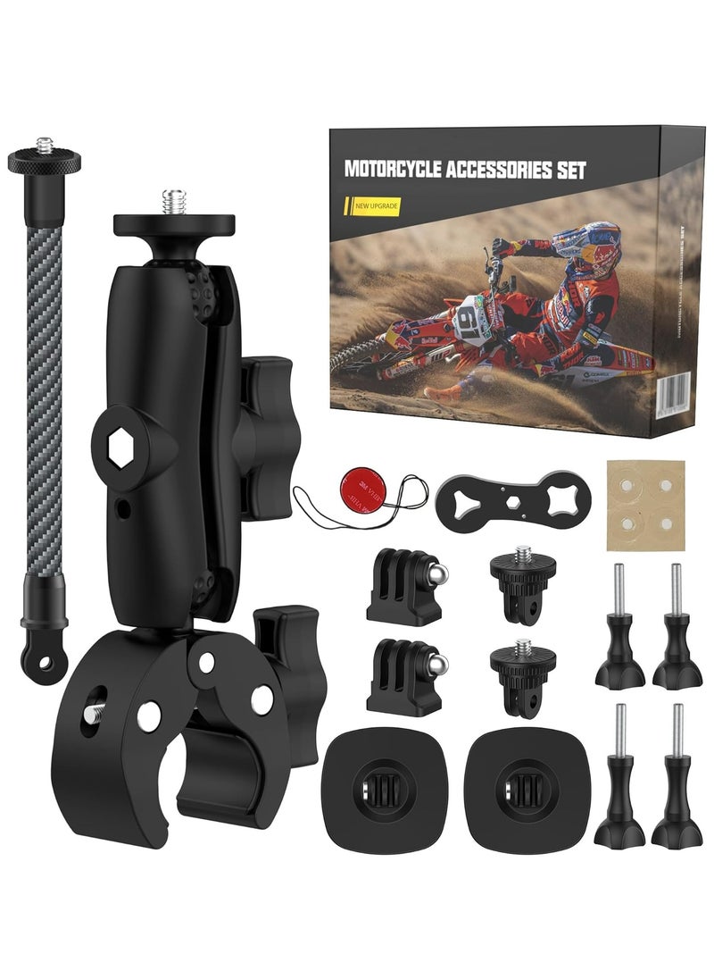 Oasisgalore - Bike Motorcycle Camera Mount Bundle Kit for Insta360 & GoPro - 360° Handlebar & Helmet Mounts Included - Image 1