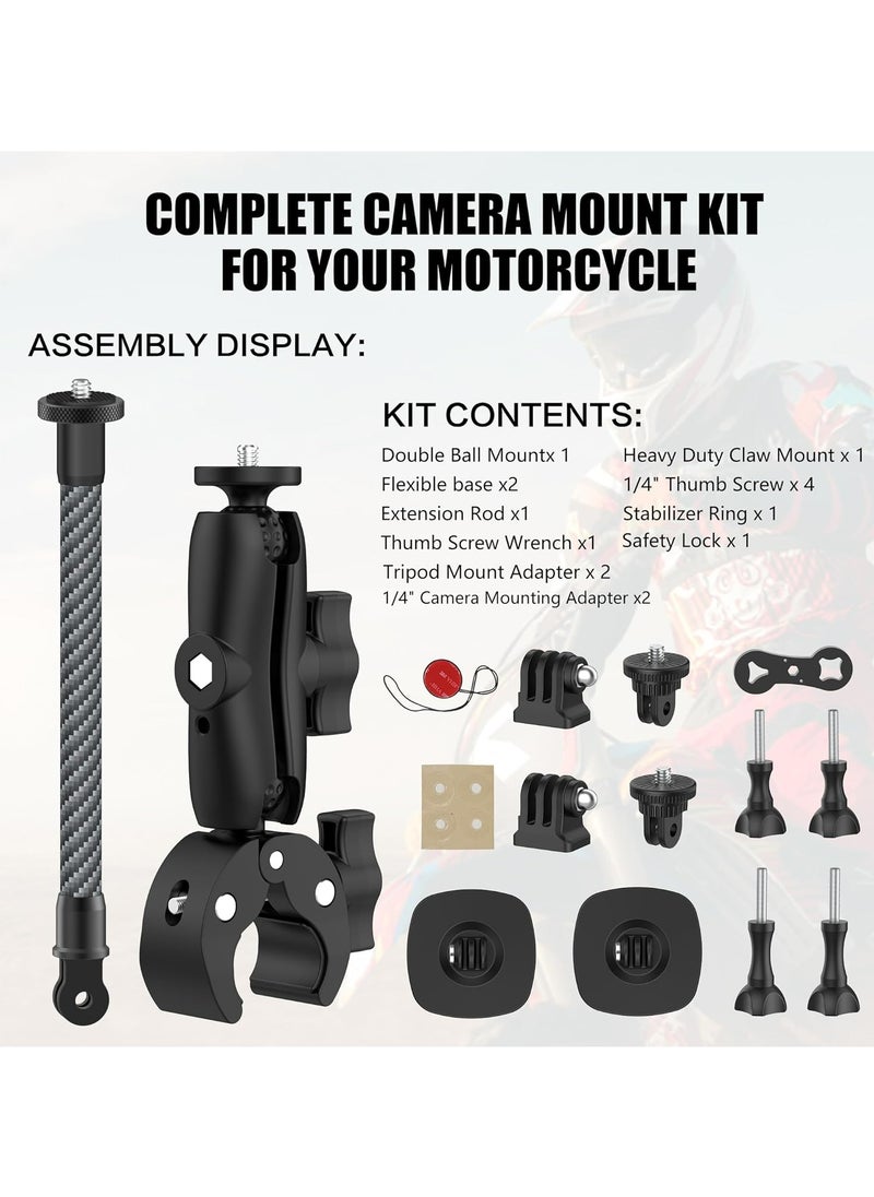 Oasisgalore - Bike Motorcycle Camera Mount Bundle Kit for Insta360 & GoPro - 360° Handlebar & Helmet Mounts Included - Image 1