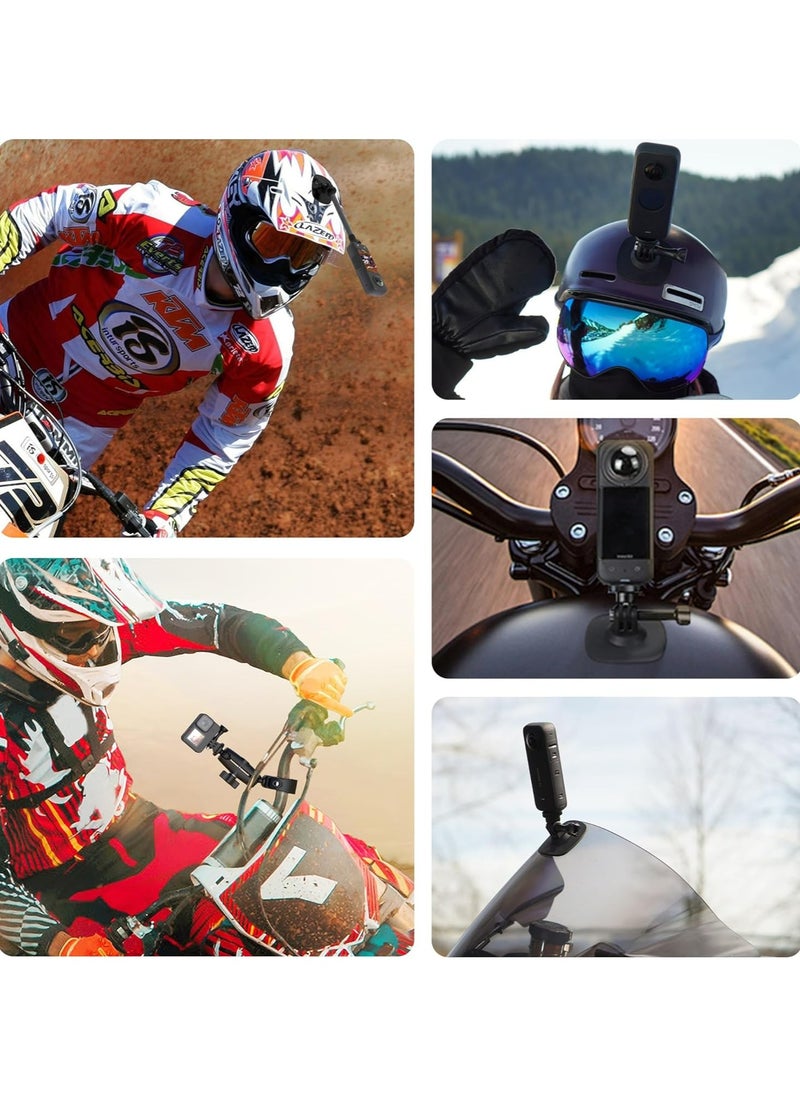 Oasisgalore - Bike Motorcycle Camera Mount Bundle Kit for Insta360 & GoPro - 360° Handlebar & Helmet Mounts Included - Image 1