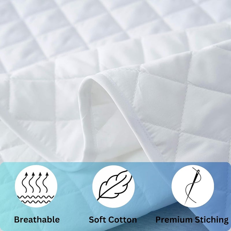 AJISH Twin Size Mattress Cover - 100% Waterproof Mattress Protector - Polycotton Fitted Style Elastic Bed Cover - Soft & Breathable - Easy Care (Twin - 48X48 inch | 4X6.5 feet, Wine) - Image 5