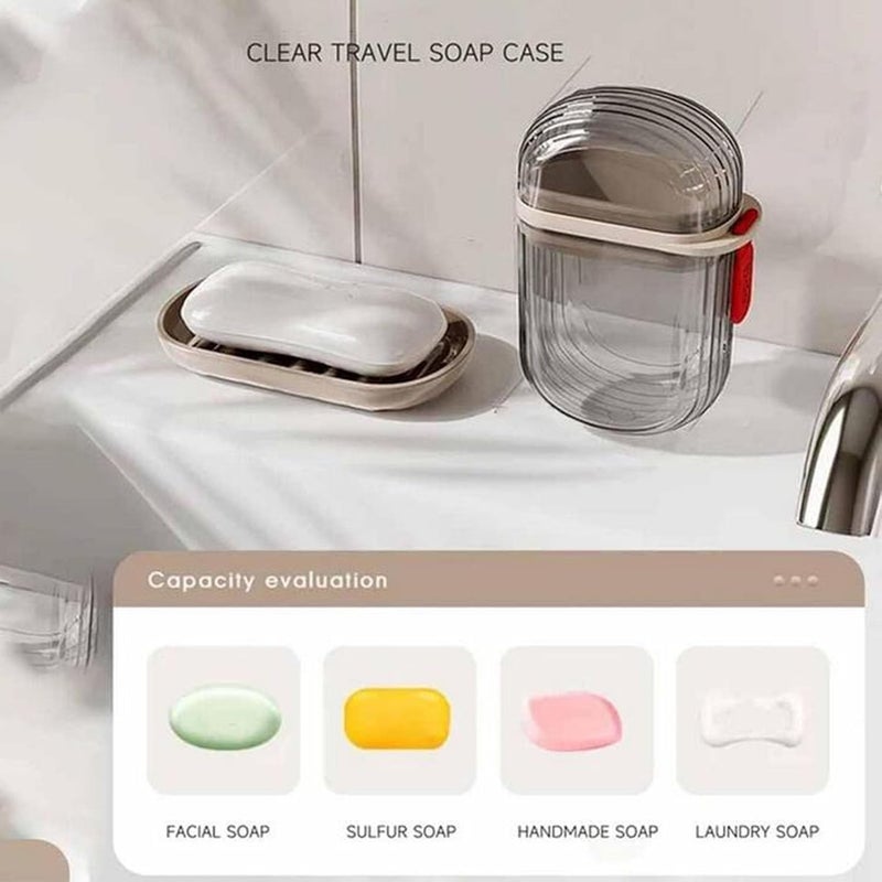 iSTAR Plastic Travel Soap Box - Transparent Waterproof Portable Soap Dish Box for Travel, Camping & Outdoor, Leakproof Soap Box Case with Lid Draining Soap Bar Holder Dish Container (Set of 2 Pcs) - Image 4