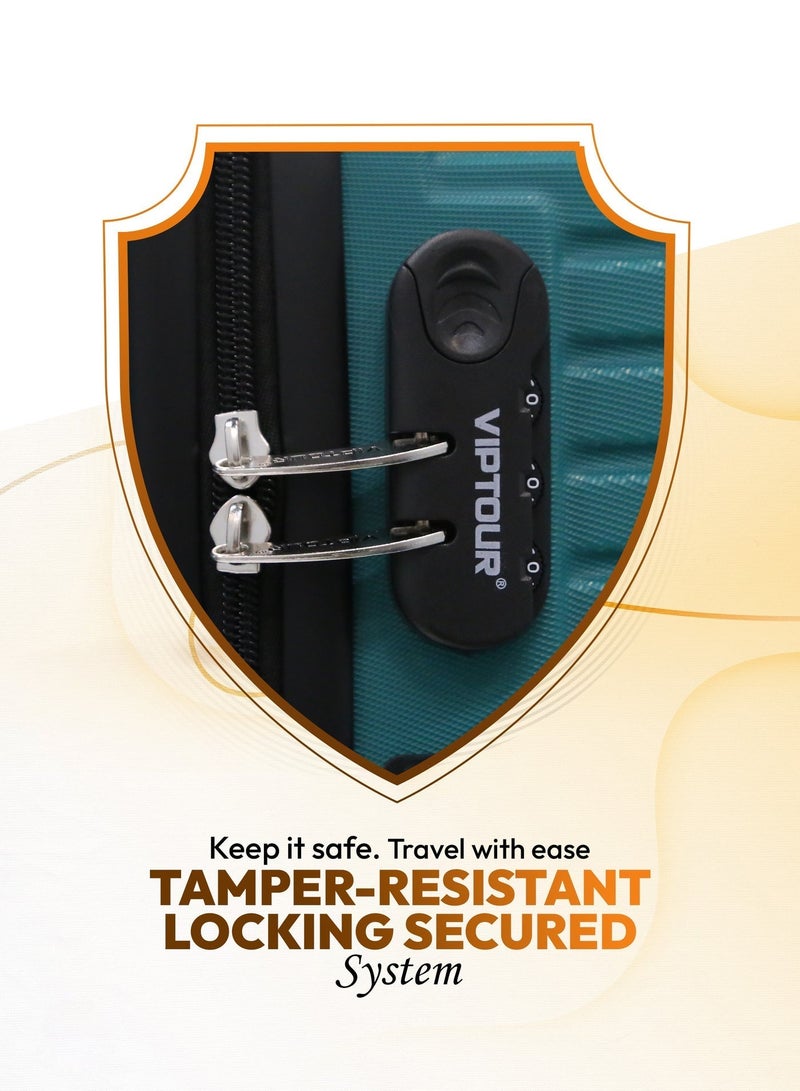 فيبتور حقيبة سفر بأربع عجلات دوارة وجوانب صلبة مع قفل أرقام - Image 4