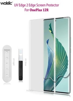 OnePlus 12R Premium Tempered Glass Design For OnePlus 12R Smartphone Advanced Border Less Full Edge To Edge UV Screen Protector And Easy Installation Kit