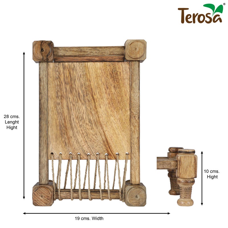 Terosa صينية تيروزا مانجي الريفية - قياسي - 11x7.5x3.9 بوصة - خشب الورد الهندي - سرير تشارباي الهندي - Image 3