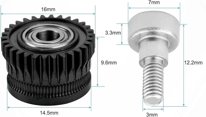 Gold Drive Gear All Metal Filament Extruder Compatible with Nickel Plated High Hardness - Image 3