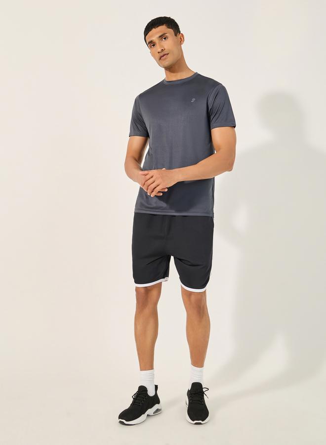 Styli Solid Regular Fit T-Shirt with Logo Detail  - Image 2