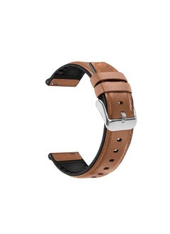 Generic Leather Replacement Strap 22mm For Oraimo Watch 2 Pro OSW-32- Smart Watch - Camel  - Image 1