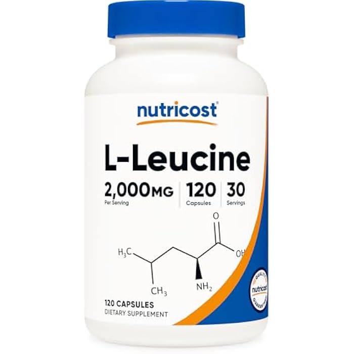 Nutricost L-Leucine 2,000mg, 120 Vegetarian Capsules, Non-GMO, Gluten Free, 30 Servings - Image 1