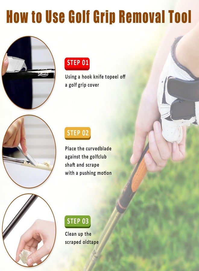 Gracfulcub Golf Grip Tape Remover Tool Kits, No Tape Residue Rapid Removal - Perfect for Regripping Graphite and Steel Shafts Golf Club Grip Repair Kits (Natural Wood) - Image 5