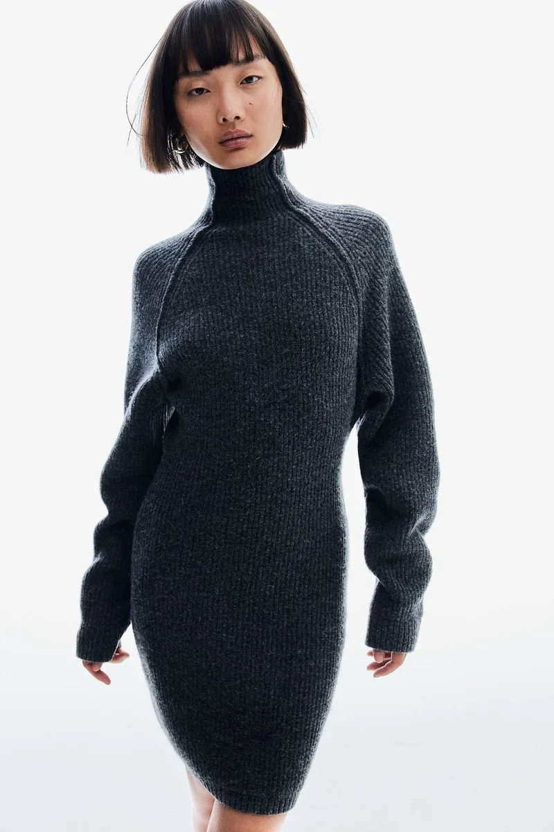 اتش اند ام Rib-Knit Turtleneck Dress