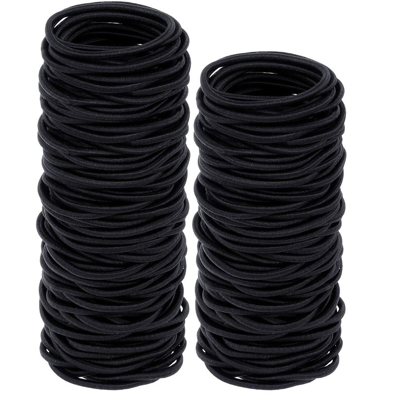 150 قطعة رباط شعر أسود للشعر المجعد السميك، أربطة شعر بالجملة، حوامل ذيل حصان، مر elastics للنساء أو الرجال 3mm