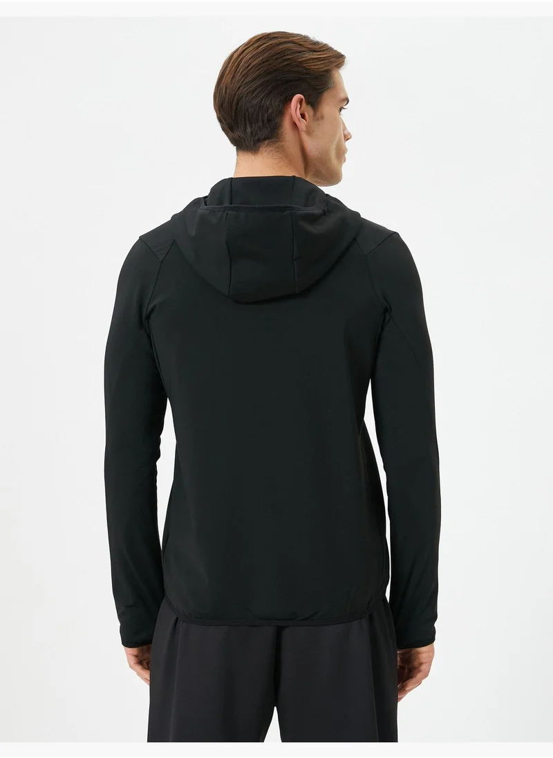 كوتن Zipper Detail Hooded Sport Sweat