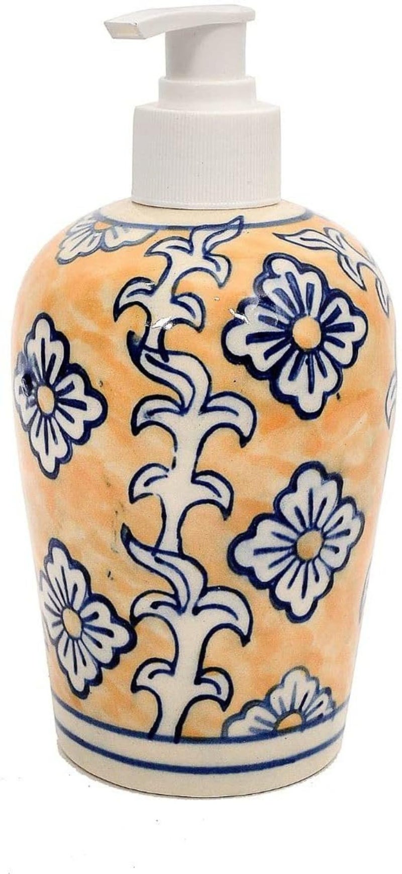Skywalk Hand Painted Ceramic Liquid Soap Dispenser for Bathroom and Kitchen 250 Ml SWKA-1211