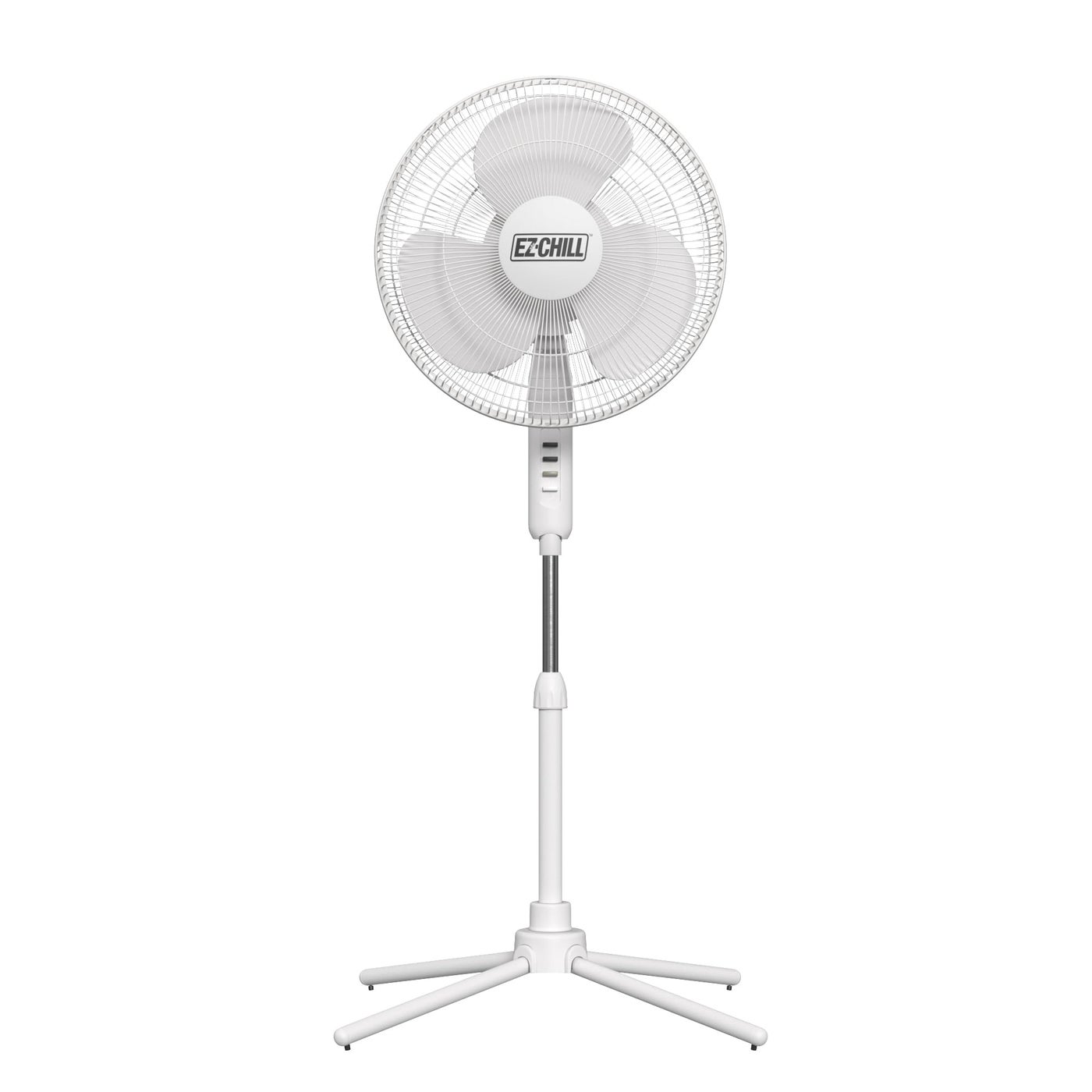 EZChill 16 Oscillating Pedestal Fan 3speed Options 90Degree Oscillating Head Adjustable Height and Tilt Powerful Air Flow White MTSP1516AZ