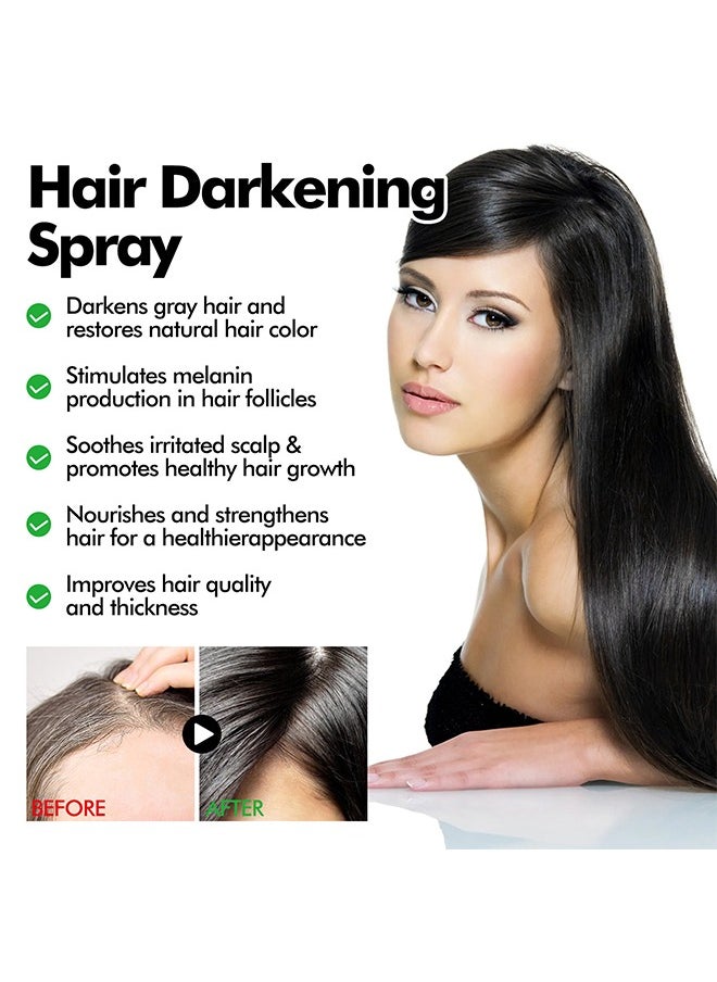 EELHOE - Hair Darkening Spray 100ml - Darkenal Anti Greying Hair Serum, 2% Greyverse, Melanin Synthesis, Naturally Pigmented,Hair black,Thinning And Shiny, No Synthetic Colours - Image 1