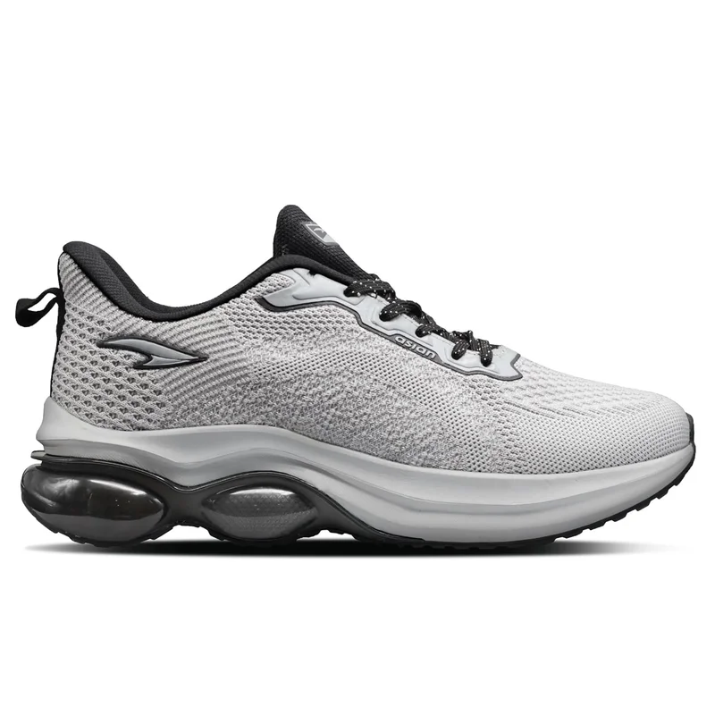 Asian Light Grey and Black Running Shoes for Men and Boys