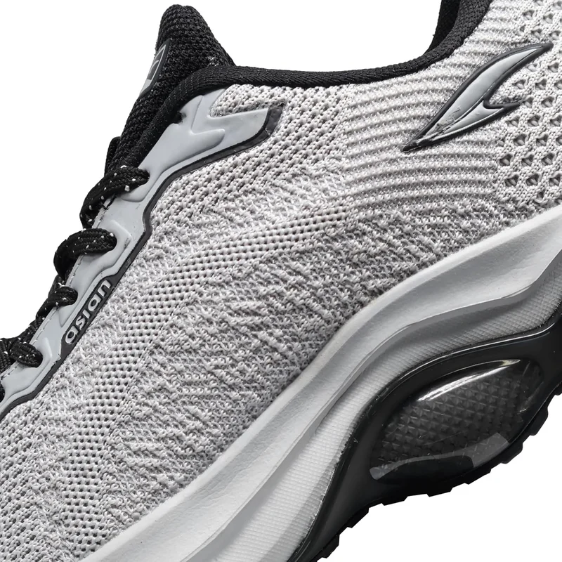 Asian Light Grey and Black Running Shoes for Men and Boys