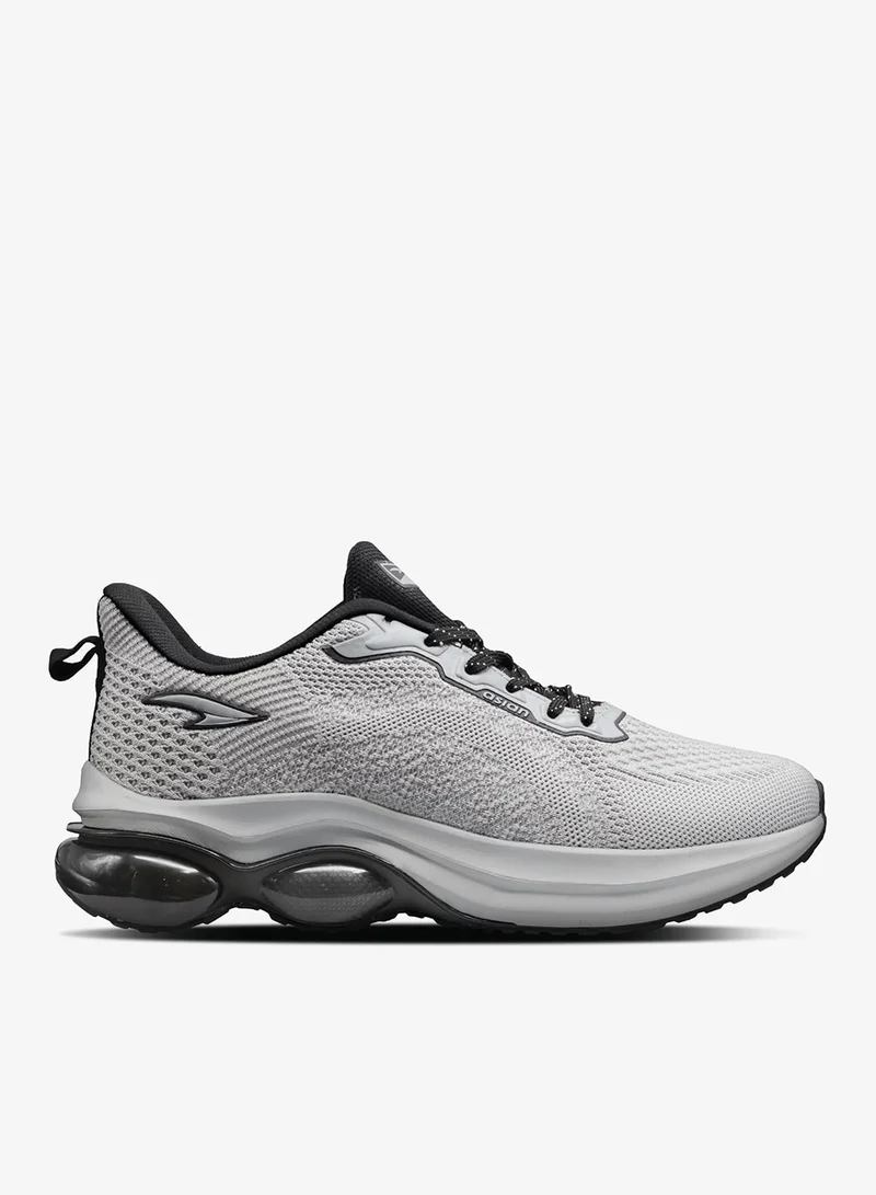 Asian Light Grey and Black Running Shoes for Men and Boys