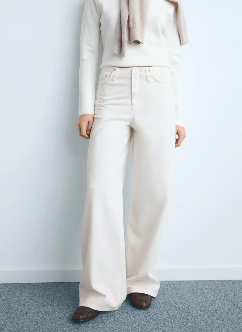 MANGO Low-rise wide-leg jeans