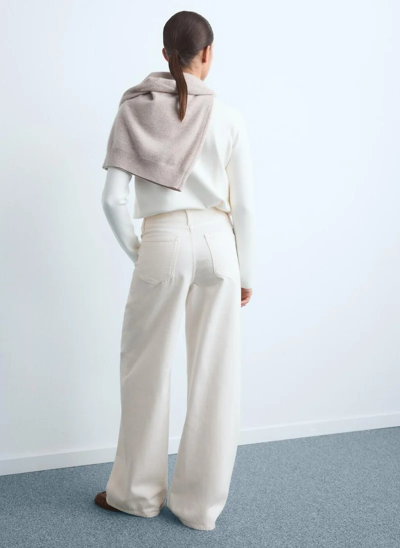 MANGO Low-rise wide-leg jeans