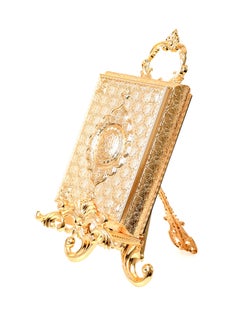 kitchen art golden Quran holder, golden Quran box (coated with a layer of gold)  - Image 4