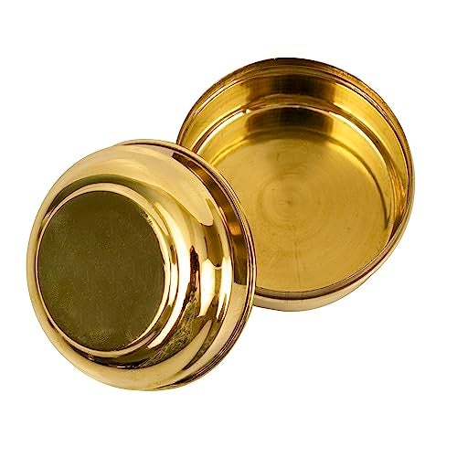 Putrika Tradition Handicrafted Pure Brass Container Box for Prasadham, Tiffen, Lunch, Roli, Dry Fruit | Mandir Gift for Diwali and Return Gifts (Small) - Image 4