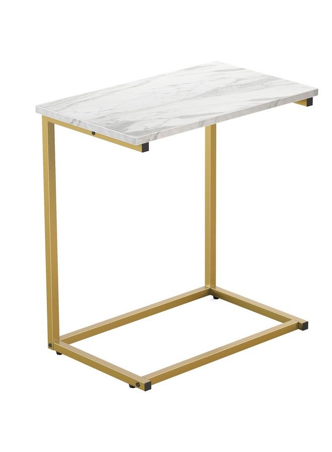 Pipishell Pipishell C Shaped End Table 27 inches High, Side Table for Couch Slide Under, C Table Sofa Side End Table for Living Room  - Image 1