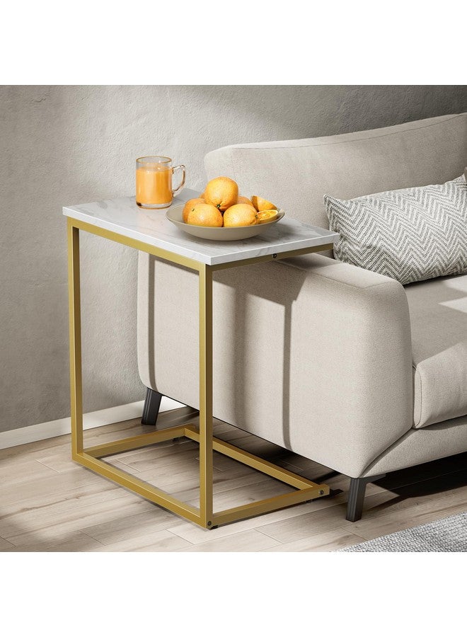 Pipishell Pipishell C Shaped End Table 27 inches High, Side Table for Couch Slide Under, C Table Sofa Side End Table for Living Room  - Image 2