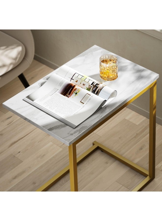 Pipishell Pipishell C Shaped End Table 27 inches High, Side Table for Couch Slide Under, C Table Sofa Side End Table for Living Room  - Image 3