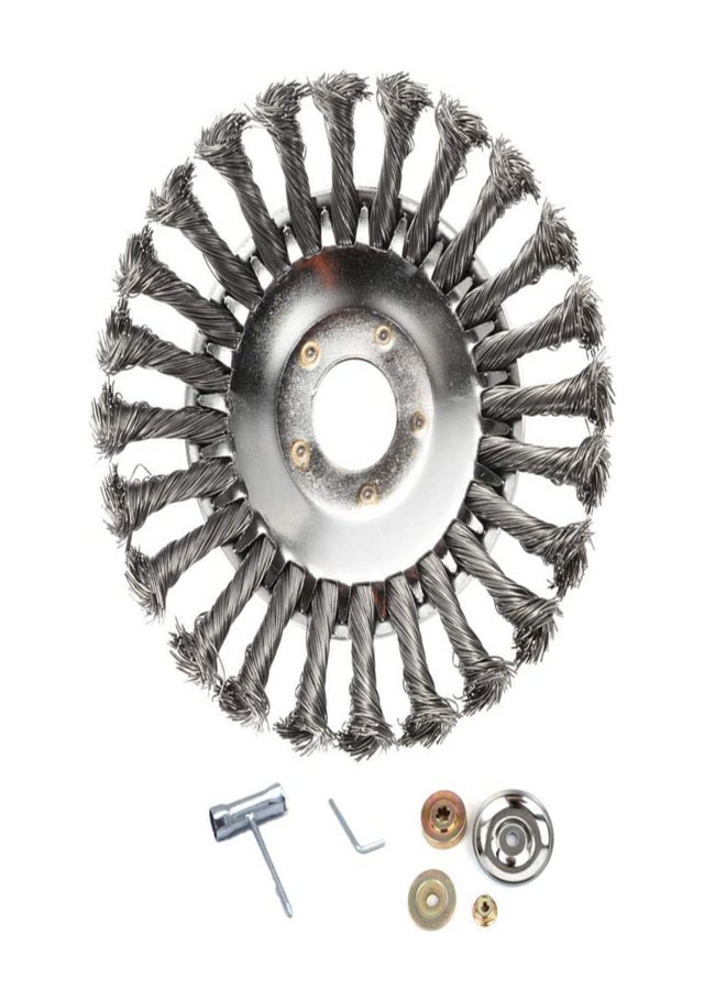 8 Inch Steel Wire Brush Cutter Trimmer Head Replacement Garden Grass Weed Brush Rust Removal Lawn Mower - Image 1