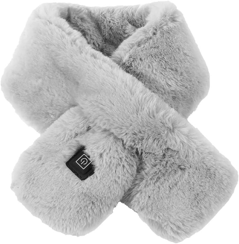 woobles Fluffy Heating Scarf, 5V USB Rechargeable Neck Scarf Warming Neck Scarf 3 Levels of Temperature Adjustable Perfect Plush Heating Scarf for Boys Girls Women Winter Indoor Outdoor Use - Image 1
