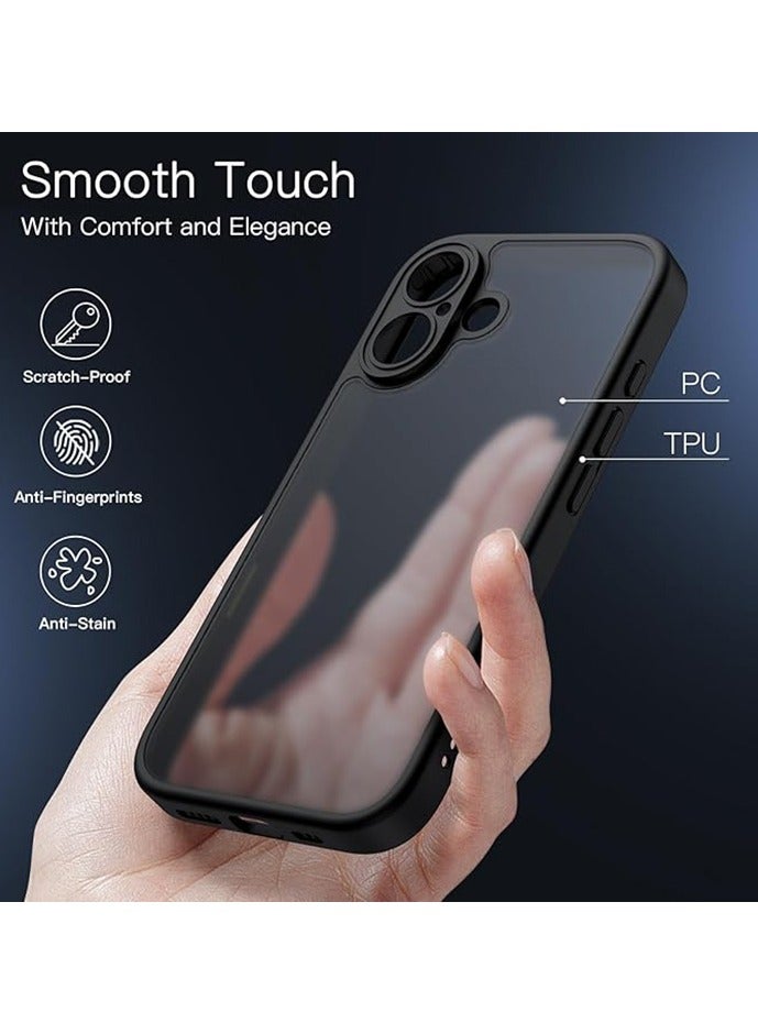 Case for iPhone 17 5G 6.3 inch, Frosted Translucent Back Protective Slim Phone Cover, Anti-Fingerprints, Anti-Fall Drop Protection, Shockproof Case for iPhone 17 5G (Black) - Image 2