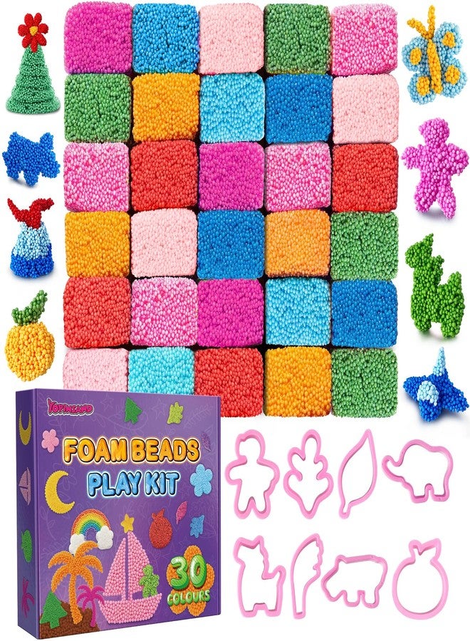 YOPINSAND Foam Beads Play Kit - 30 Pack Modeling Foam Beads Slime for Kids - Image 1