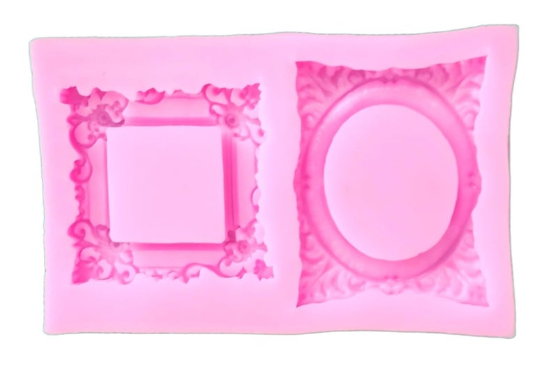 SNOOGG White Baby feet and 2 Cavity Pink Photo Frame RTV Silicone Liquid Mold for Epoxy Resin Casting, DIY Project, Home Decor, Wedding etc. - Image 1