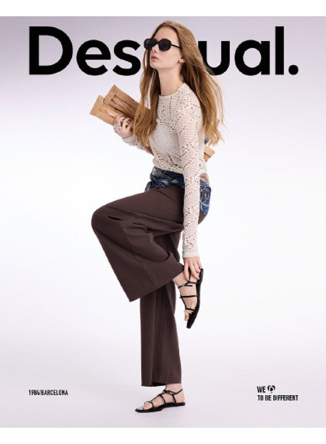 DESIGUAL spring-summer 2025 New Loose Straight Leg Women's Casual Pants Wide Leg Trousers - Image 1