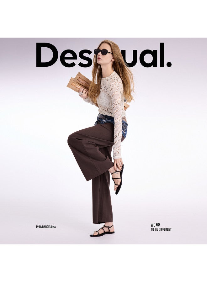 DESIGUAL spring-summer 2025 New Loose Straight Leg Women's Casual Pants Wide Leg Trousers - Image 2
