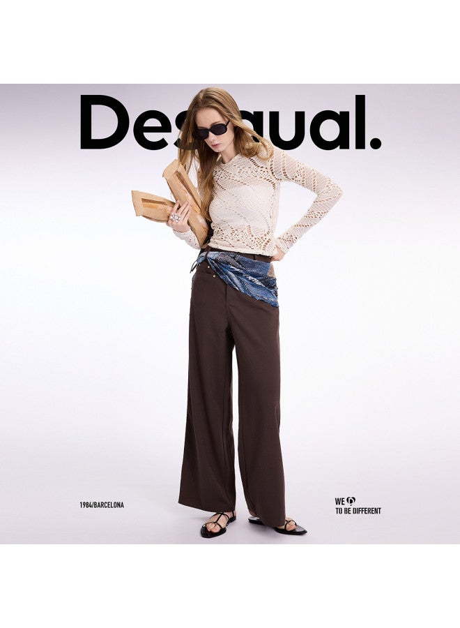 DESIGUAL spring-summer 2025 New Loose Straight Leg Women's Casual Pants Wide Leg Trousers - Image 5