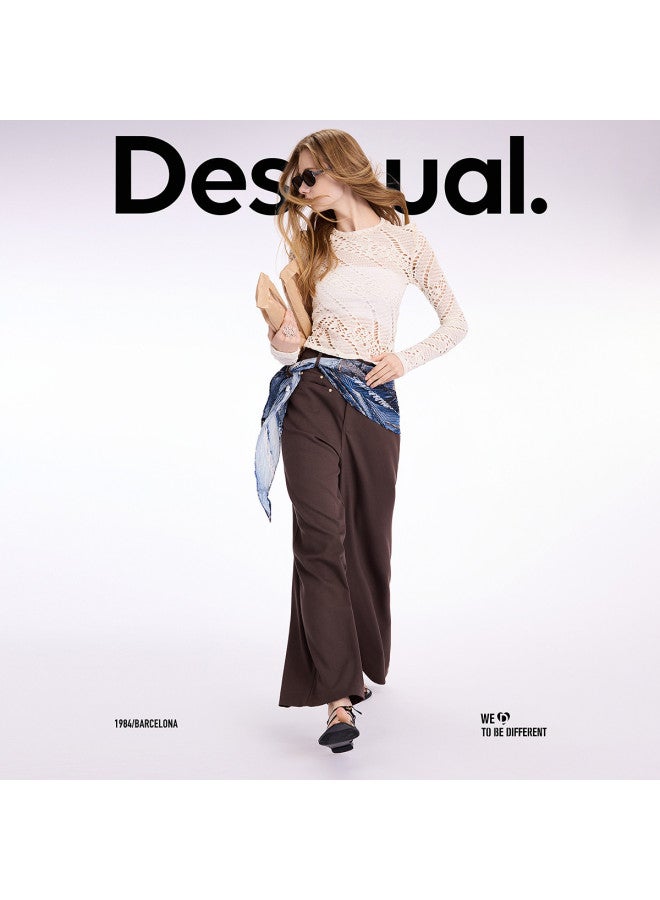 DESIGUAL spring-summer 2025 New Loose Straight Leg Women's Casual Pants Wide Leg Trousers - Image 4