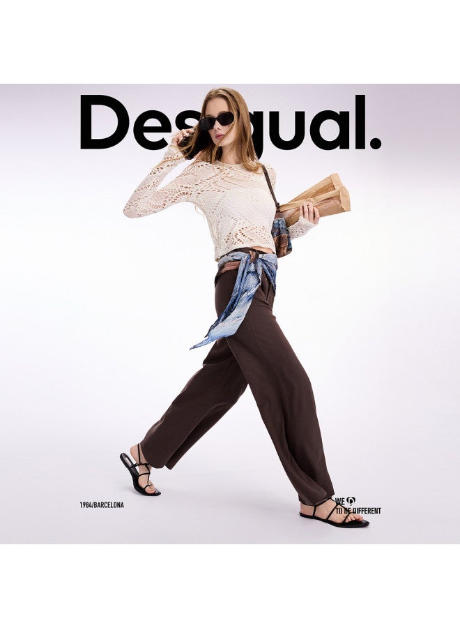 DESIGUAL spring-summer 2025 New Loose Straight Leg Women's Casual Pants Wide Leg Trousers - Image 3
