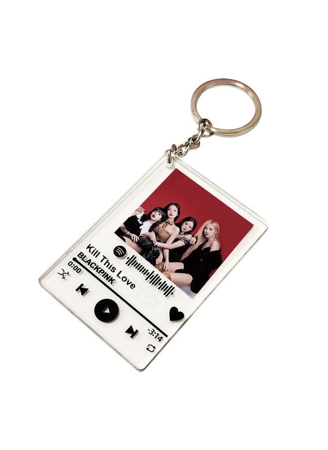 Generic - Blackpink Acrylic Keychain Key Ring With Chain,The Pattern Is High Definition And Natural, Highly Reproducing The Pattern,Smooth Edges Without Cutting Hands - Image 1