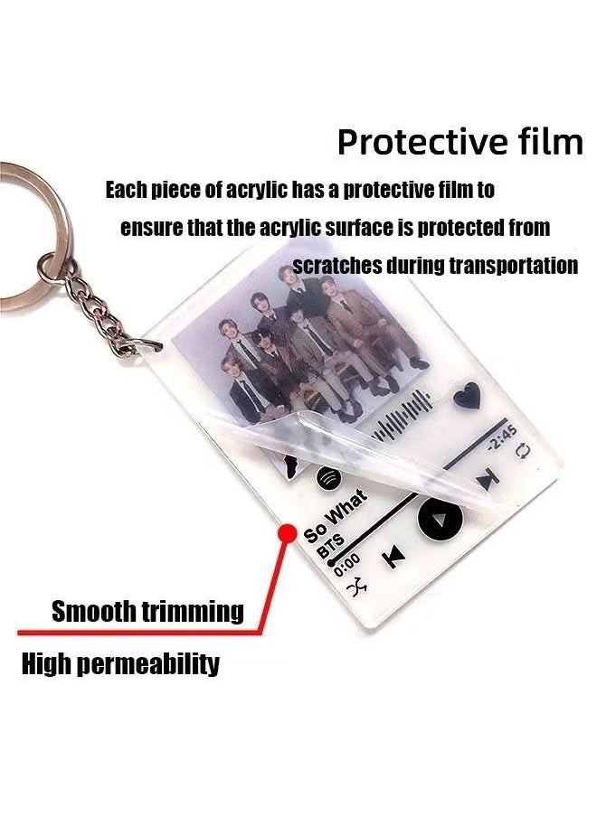 Generic - Blackpink Acrylic Keychain Key Ring With Chain,The Pattern Is High Definition And Natural, Highly Reproducing The Pattern,Smooth Edges Without Cutting Hands - Image 1