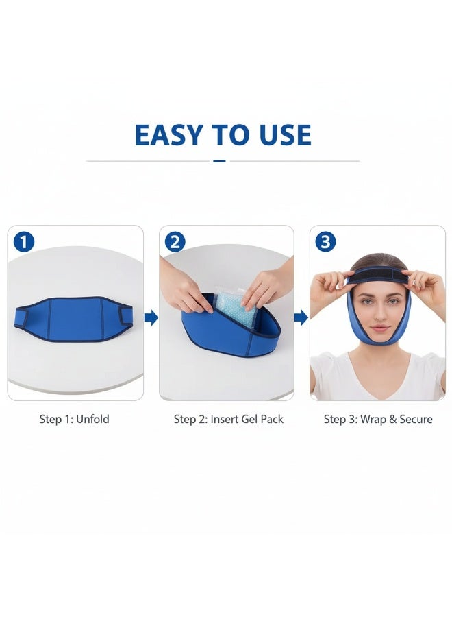 Y&D Blue Jaw Ice Band For Toothache Ice Jaw Tape Ice For Facial Swelling Pain Gel Cloth Toothache Pain Relief Face - Image 4