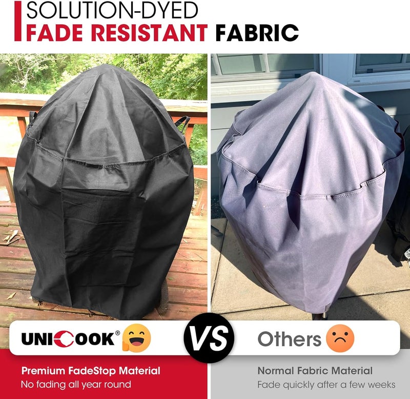Unicook Smoker Cover 30 Inch, Heavy Duty Waterproof Charcoal Kettle Grill Cover, Fade Resistant Barrel Cover, Fits Weber Char-Griller Akorn Kamado and More Grills, Round Smoker Cover 30" Dia x 36" H - Image 4