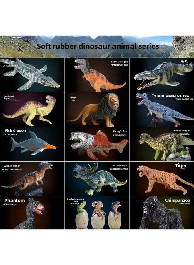 Animal Model Soft Glue Marine Life Simulation Soft Glue Dinosaur Toy Deng's Fish Sliding Toothosaurus Swollen Head Dragon Thick Nose Dragon-Color:X102 Soft Rubber Filled Cotton Dolphin - Image 2