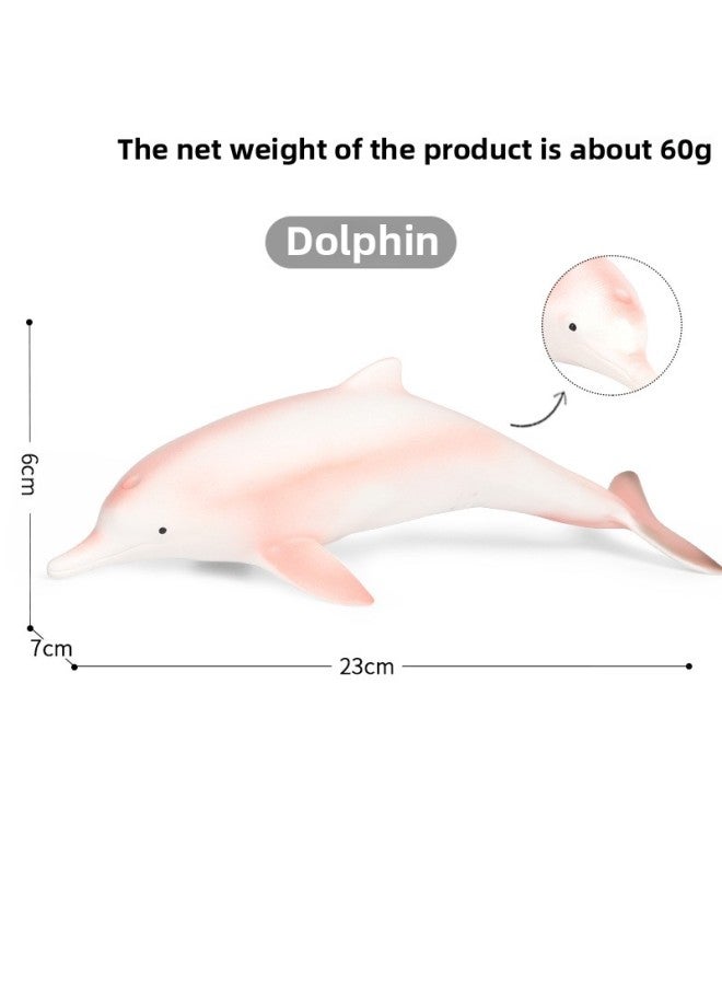 Animal Model Soft Glue Marine Life Simulation Soft Glue Dinosaur Toy Deng's Fish Sliding Toothosaurus Swollen Head Dragon Thick Nose Dragon-Color:X102 Soft Rubber Filled Cotton Dolphin - Image 1