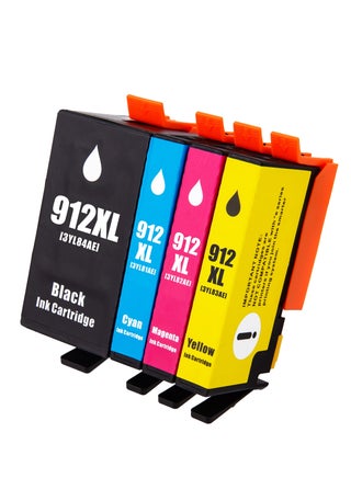 خراطيش الحبر 912XL عالية الإنتاجية لطابعات HP مجموعة مكونة من 4 قطع باللون الأسود السماوي والأرجواني والأصفر لطابعات OfficeJet - pzsku/Z7FEE8719D2E96383A352Z/45/_/1692461029/ecf8b106-5edd-4a35-9cee-02700ebad1c6