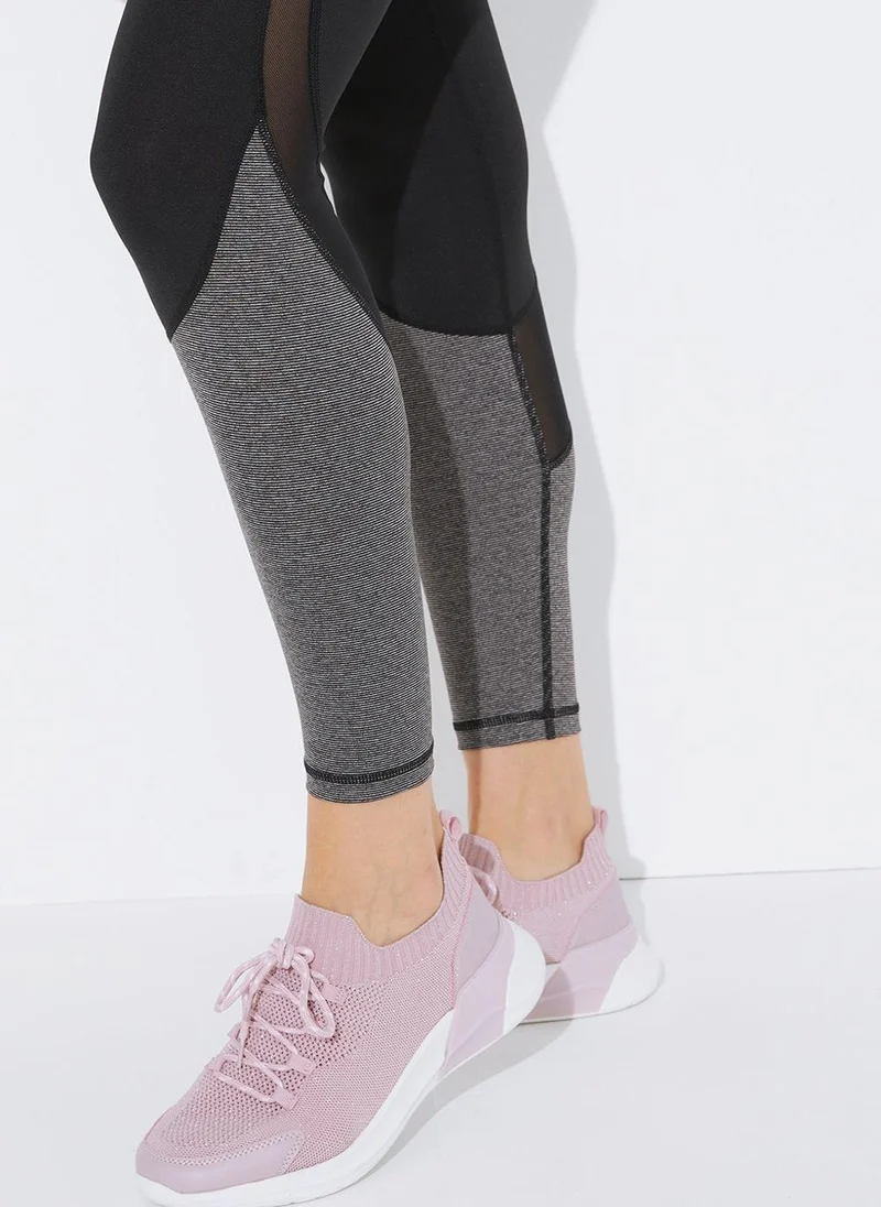 Matalan Souluxe Black Space Dye Panel Leggings