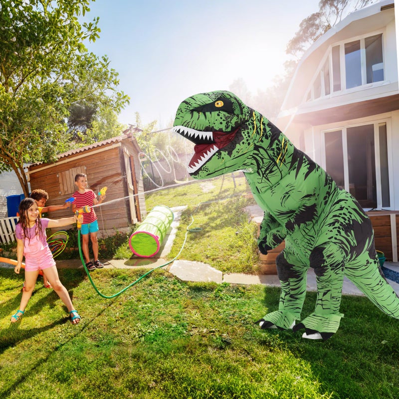 Servllcell Inflatable Dinosaur Costume for Adult,Halloween Costumes T Rex Blow Up Costumes for Women Men,Funny Cosplay Party(Green) - Image 5