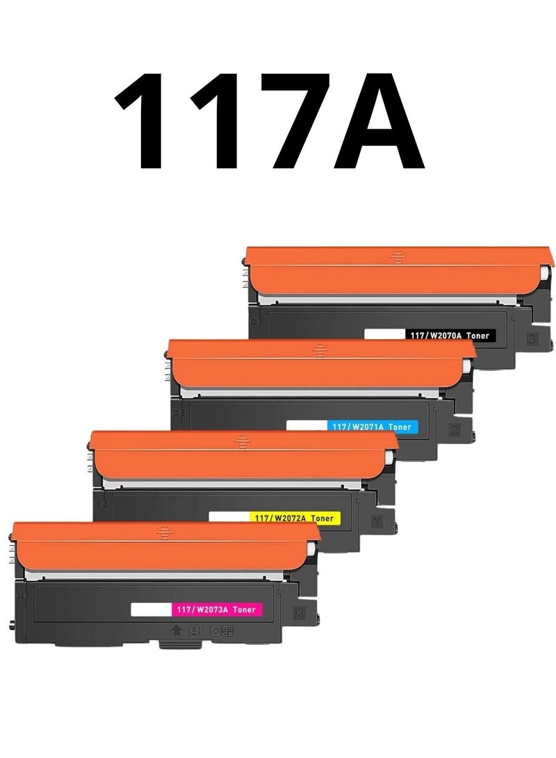 117A Toner Cartridge Set (W2070A, W2071A, W2072A, W2073A) Compatible with HP Laser Printers 150 and MFP 178/179 – Black/Cyan/Magenta/Yellow  - Image 1